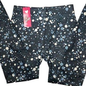Crush Pullon Lightweight Leggings S M Blue Paint Splatter Polka Dot Elastic